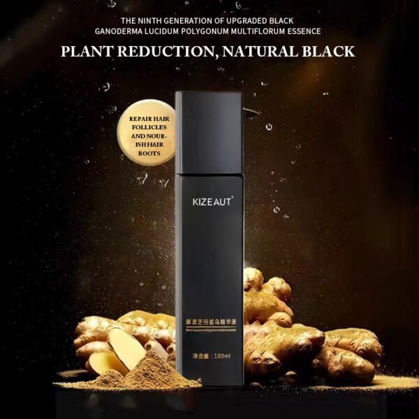 KIZEAUT Plant-Based Hair Darkening Essence, Ginseng & Angelica Hair Nourishing Treatment for Grey Hair Care