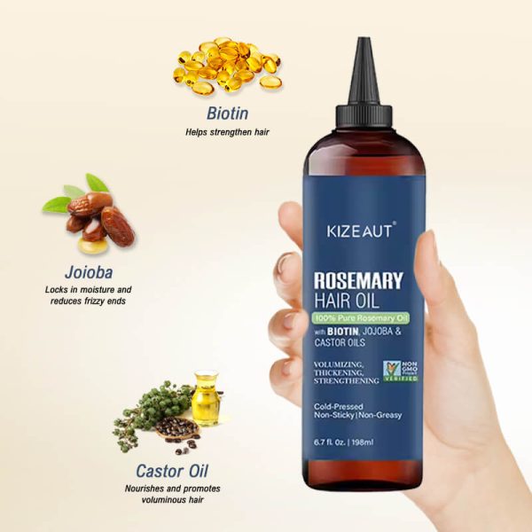 KIZEAUT pure rosemary hair essence works effortlessly to smooth flyaways and frizz for daily use.