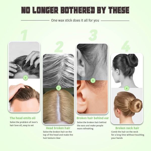 KIZEAUT Flyaway Hair Wax Stick, 35g Twist-Up Design. Tame messy sideburns and flyaways to eliminate frizzy hair.