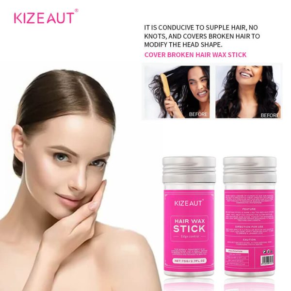 Developed exclusively for curly hair, the KIZEAUT flyaway taming wax stick simplifies daily hair arranging and styling.
