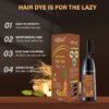 KIZEAUT 3 in 1 Dark Brown Hair Dye Shampoo with Built-in Comb