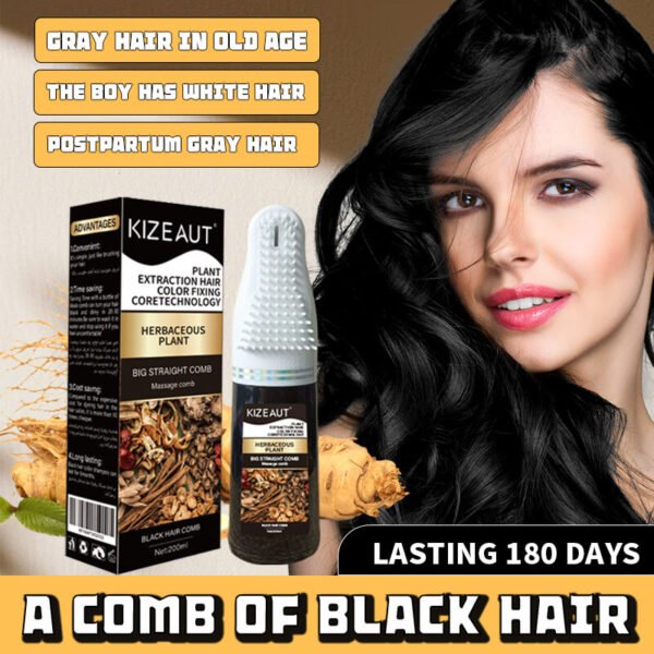 KIZEAUT Herbal One Comb Black Hair Dye Shampoo