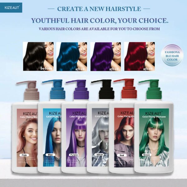 KIZEAUT Color Fixing Shampoo Semi-permanent Hair Dye Shampoo
