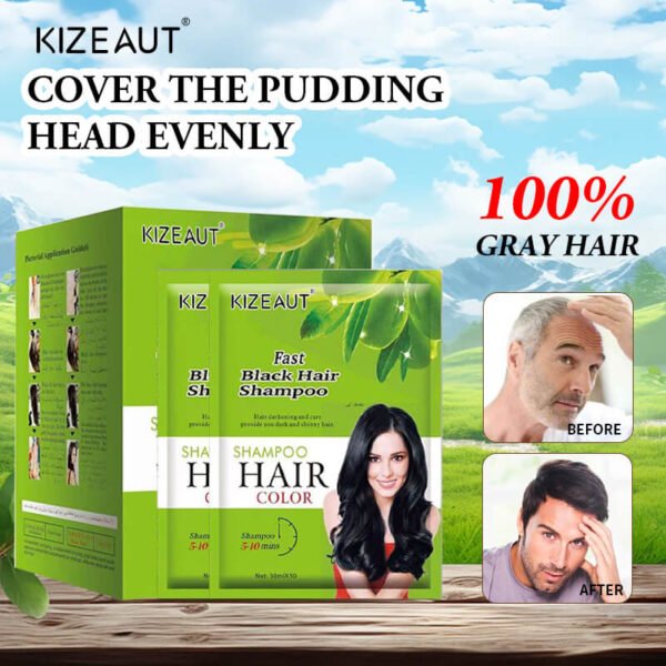 KIZEAUT Olive Bubble Hair Dye Shampoo – Fast Black Hair Color