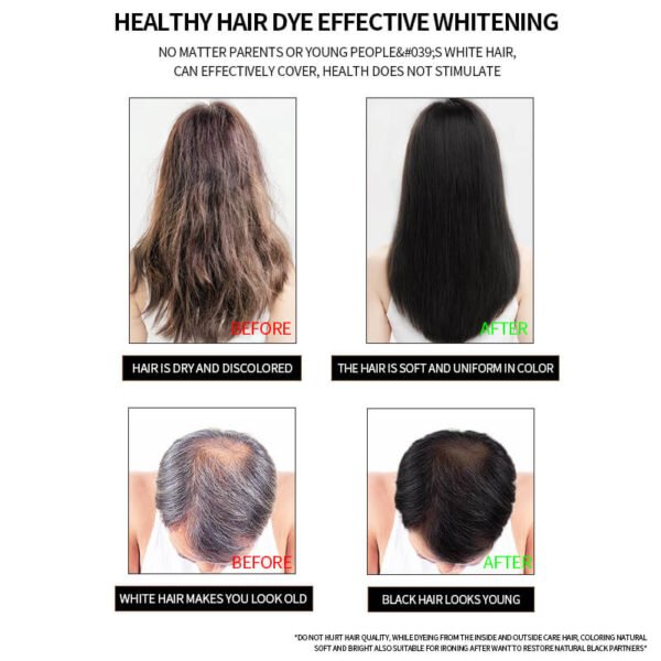 KIZEAUT AP Ammonia-Free Hair Dye Cream with Plant Extracts for Natural Black Hair