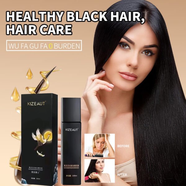 KIZEAUT Plant-Based Hair Darkening Essence, Ginseng & Angelica Hair Nourishing Treatment for Grey Hair Care
