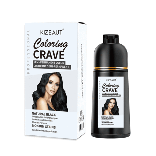 KIZEAUT One Wash Black Hair Dye Shampoo, No Mix Required Natural Plant Bubble Hair Color