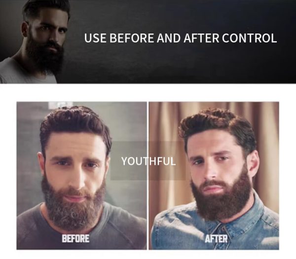 KIZEAUT Beard Dye Cream Specially for Men, Ammonia-Free Gentle Formula to Cover Grey & White Beard Hair