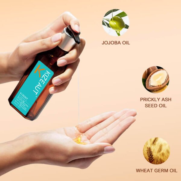 KIZEAUT natural hair oil calms rough dry frizz while restoring impaired hair cuticles