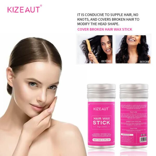Developed exclusively for curly hair, the KIZEAUT flyaway taming wax stick simplifies daily hair arranging and styling.