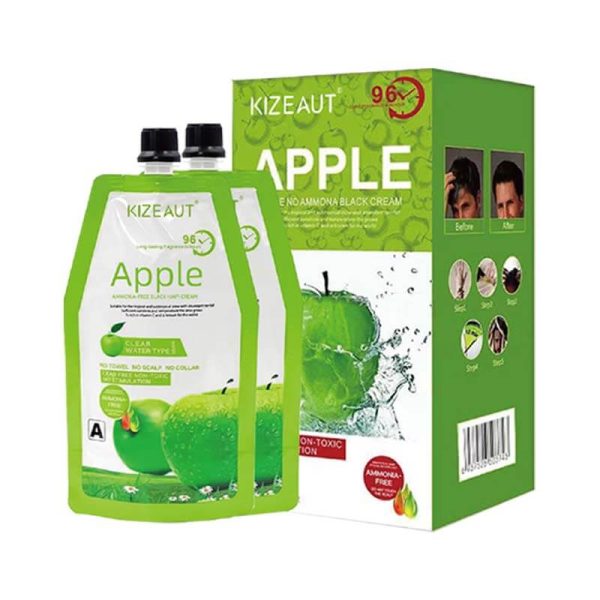 KIZEAUT Apple Extract Ammonia Free Black Hair Dye, Clear Water Formula No Scalp Staining
