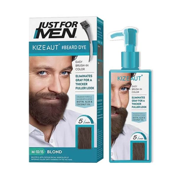 KIZEAUT Beard Dye Cream Specially for Men, Ammonia-Free Gentle Formula to Cover Grey & White Beard Hair