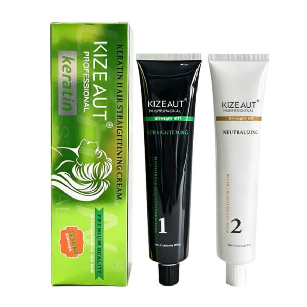 KIZEAUT Keratin Straightening Cream Infused with Natural Aloe Vera Extract